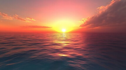 Fototapeta premium Serene Sunset Over Calm Ocean Waters
