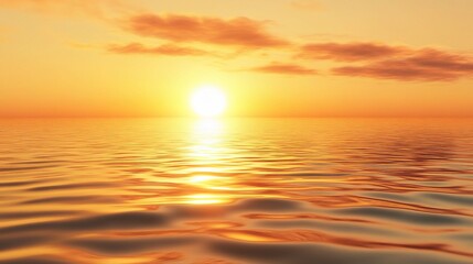 Serene Sunset Over Calm Ocean Waters