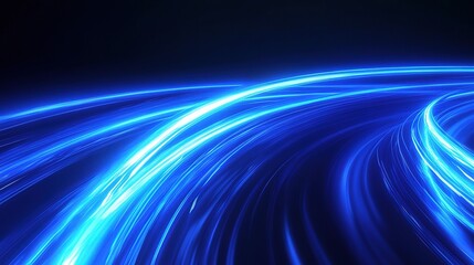 Fototapeta premium Dynamic Blue Light Wave Abstract Background