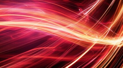 Vibrant Abstract Light Trails in Red and Gold