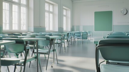 school room with chairs and table