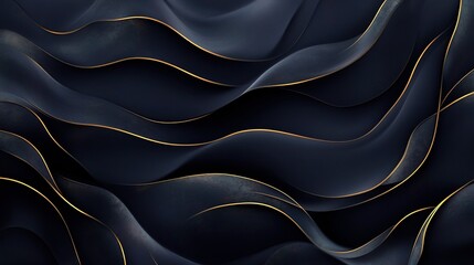 Obraz premium Abstract Black and Gold Wavy Pattern Design