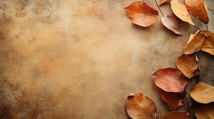Warm Autumn Leaves on Textured Background