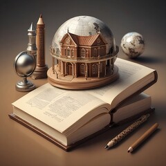 book and globe