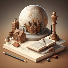 globe and book