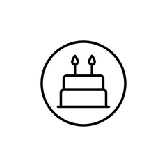 Birthday cake icon Thin vector set