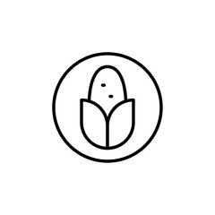 Corn icon Thin vector set