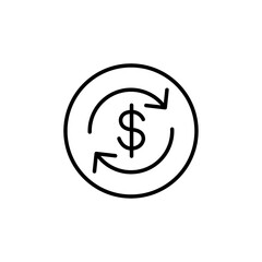 Dollar refund icon Thin vector set