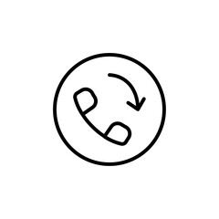 Missed call icon Thin vector set