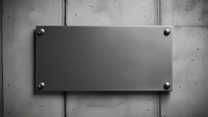 Minimalist Metal Sign on Concrete Wall  
