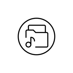 Music folder icon Thin vector set