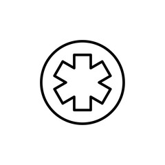 Paramedic sign icon Thin vector set