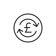 Pound refund icon Thin vector set