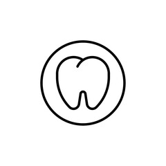 Tooth icon Thin vector set