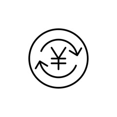 Yen refund icon Thin vector set
