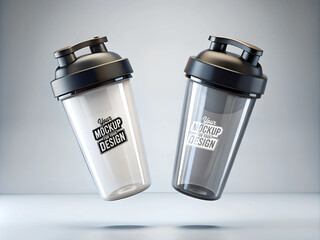 Plastic flying Shaker Bottle Mockup  Clean Empty  and Ready for Customization