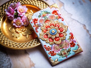 Realistic 3D Chinese Red Packet Design with Monetary Value Elements for Celebrations and Traditions