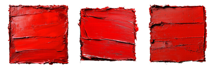 Abstract Red Texture Panels for Artistic Use Isolated on Transparent Background