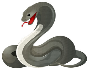 Semi Realistic Snake Coiled in a Graceful S Shape. Detailed Vector Illustration