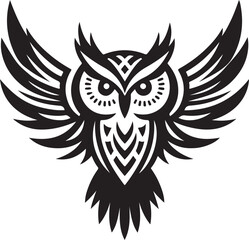 Eagle owl isolated vector illustration on white background