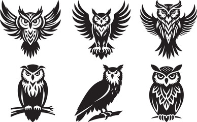 Eagle owl isolated vector illustration on white background