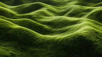 Fototapeta premium Abstract green hills of soft, velvety moss.