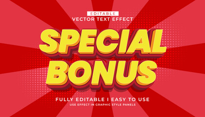 3d editable special bonus text effect graphic style template