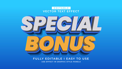 3d editable special bonus text effect graphic style template