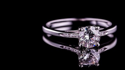 Elegant Diamond Ring on Black Surface