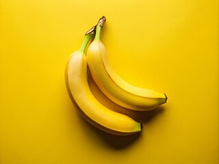 Ripe Bananas on Yellow Background - Perfect for Smoothie Inspiration
