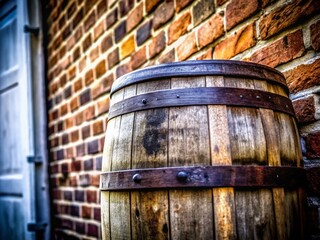 Fototapeta premium Rustic Charm of Old Rusty Barrel in Architectural Photography