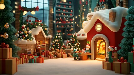Charming Christmas Village Scene