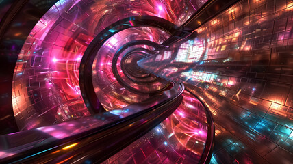 3D animated NFT art – spinning holographic art piece, shimm…