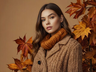 woman in autumn park