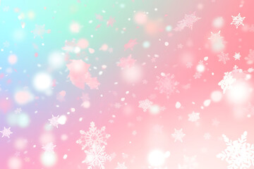 sparkling snow on a colored background