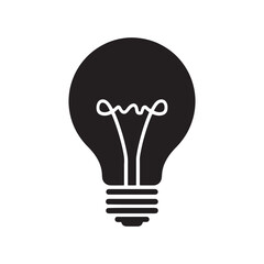 Light Bulb Icon Silhouette Vector Illustration On White Background