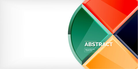 Obraz premium Glossy circles geometric background. Vector Illustration For Wallpaper, Banner, Background, Card, Book Illustration, landing page