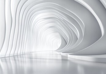 Naklejka premium Abstract white tunnel with organic curves and smooth surface in a modern design.