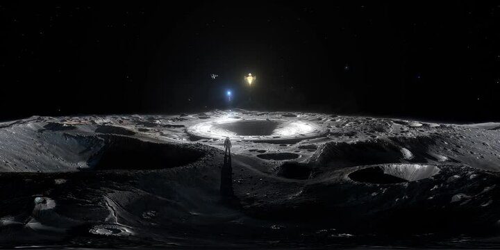 Colonizing Moon 4K VR 360 Equirectangular Spherical Panorama