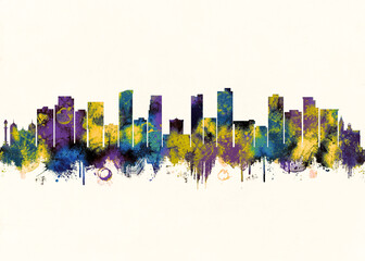 Fototapeta premium Recife City Skyline. Cityscape Skyscraper Buildings Landscape City Downtown Background Modern Art Architecture Business View Building Corporate Abstract Landmarks Travel