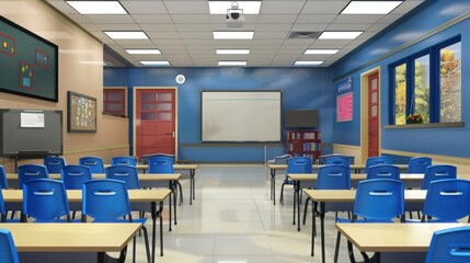 Fototapeta premium Modern school interior setup 