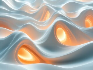 Obraz premium minimalist abstract background design in 3d render, featuring smooth geometric shapes and soft light, creating a serene and modern aesthetic that invites creativity and calmness