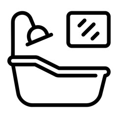 bathtub line icon