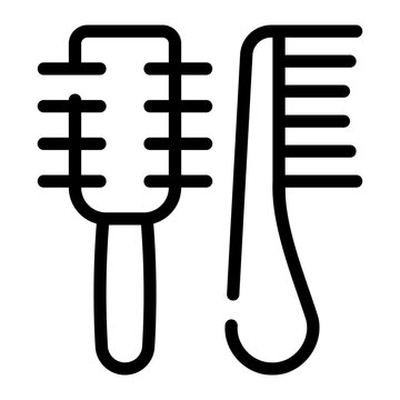 recommend clip art: hair comb line icon