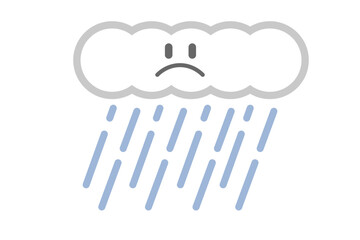 かわいい雲から雨が降っているところ