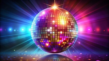 Shiny Vector Disco Ball Illustration on Transparent Background for Party and Event Themes
