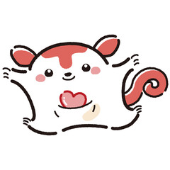 シンプルでかわいい手描きモモンガのキャラクター（正面）