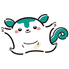 シンプルでかわいい手描きモモンガのキャラクター（正面）