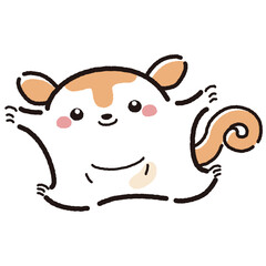 シンプルでかわいい手描きモモンガのキャラクター（正面）