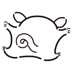 シンプルでかわいい手描きモモンガのキャラクター（後ろ姿）